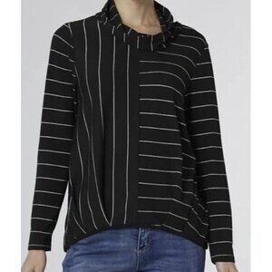 Coco + Carman Size Small Black Cowl Black White Strike Blouse Top New‎ With Tags